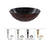 Kraus GV-681-19mm-G Magma Glass Vessel Bathroom Sink With Pu-Mr Gold