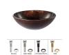 Kraus GV-683-ORB Jupiter Glass Vessel Bathroom Sink With Pu-Mr Oil Rubbed Bronze