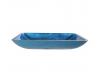 Kraus GVR-204-RE-CH Chrome Irruption Blue Rectangular Glass Vessel Bathroom Sink With Pu