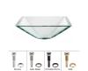 Kraus GVS-901-19mm-SN Aquamarine Square Clear Glass Vessel Bathroom Sink With Pu-Mr Satin Nickel Kraus GVS-901-19mm-SN Aquamarine Square Clear Glass Vessel Bathroom Sink With Pu-Mr Satin Nickel