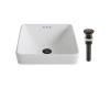 Kraus KCR-281-ORB Elavo White Ceramic Square Semi-Recessed Bathroom Sink W/ Overflow & Pu Drain Oil Rubbed Bronze Kraus KCR-281-ORB Elavo White Ceramic Square Semi-Recessed Bathroom Sink W/ Overflow & Pu Drain Oil Rubbed Bronze