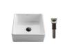 Kraus KCV-120-ORB White Square Ceramic Bathroom Sink With Pop Up Drain Oil Rubbed Bronze Kraus KCV-120-ORB White Square Ceramic Bathroom Sink With Pop Up Drain Oil Rubbed Bronze