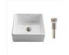 Kraus KCV-120-SN White Square Ceramic Bathroom Sink With Pop Up Drain Satin Nickel Kraus KCV-120-SN White Square Ceramic Bathroom Sink With Pop Up Drain Satin Nickel