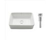 Kraus KCV-121-CH Chrome White Rectangular Ceramic Bathroom Sink With Pop Up Drain Kraus KCV-121-CH Chrome White Rectangular Ceramic Bathroom Sink With Pop Up Drain