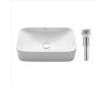 Kraus KCV-122-CH Chrome White Rectangular Ceramic Bathroom Sink With Pop Up Drain