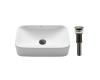 Kraus KCV-122-ORB White Rectangular Ceramic Bathroom Sink With Pop Up Drain Oil Rubbed Bronze