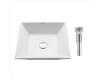 Kraus KCV-125-CH Chrome White Square Ceramic Bathroom Sink With Pop Up Drain Kraus KCV-125-CH Chrome White Square Ceramic Bathroom Sink With Pop Up Drain