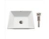 Kraus KCV-125-SN White Square Ceramic Bathroom Sink With Pop Up Drain Satin Nickel Kraus KCV-125-SN White Square Ceramic Bathroom Sink With Pop Up Drain Satin Nickel