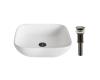 Kraus KCV-127-ORB Elavo White Ceramic Soft Square Vessel Bathroom Sink W/ Pu Drain Oil Rubbed Bronze Kraus KCV-127-ORB Elavo White Ceramic Soft Square Vessel Bathroom Sink W/ Pu Drain Oil Rubbed Bronze
