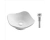 Kraus KCV-135-CH Chrome White Tulip Ceramic Bathroom Sink With Pop Up Drain