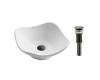 Kraus KCV-135-ORB White Tulip Ceramic Bathroom Sink With Pop Up Drain Oil Rubbed Bronze