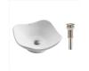 Kraus KCV-135-SN White Tulip Ceramic Bathroom Sink With Pop Up Drain Satin Nickel Kraus KCV-135-SN White Tulip Ceramic Bathroom Sink With Pop Up Drain Satin Nickel