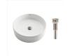Kraus KCV-140-SN White Round Ceramic Bathroom Sink With Pop Up Drain Satin Nickel Kraus KCV-140-SN White Round Ceramic Bathroom Sink With Pop Up Drain Satin Nickel