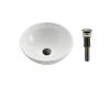 Kraus KCV-141-ORB White Round Ceramic Bathroom Sink With Pop Up Drain Oil Rubbed Bronze Kraus KCV-141-ORB White Round Ceramic Bathroom Sink With Pop Up Drain Oil Rubbed Bronze