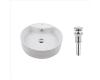 Kraus KCV-142-CH Chrome White Round Ceramic Bathroom Sink And Pop Up Drain With Overflow Kraus KCV-142-CH Chrome White Round Ceramic Bathroom Sink And Pop Up Drain With Overflow