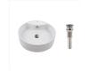 Kraus KCV-142-SN White Round Ceramic Bathroom Sink And Pop Up Drain With Overflow Satin Nickel Kraus KCV-142-SN White Round Ceramic Bathroom Sink And Pop Up Drain With Overflow Satin Nickel