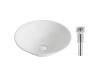 Kraus KCV-143-CH Elavo Chrome White Ceramic Round Vessel Bathroom Sink W/ Pu Drain Kraus KCV-143-CH Elavo Chrome White Ceramic Round Vessel Bathroom Sink W/ Pu Drain