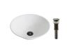 Kraus KCV-143-ORB Elavo White Ceramic Round Vessel Bathroom Sink W/ Pu Drain Oil Rubbed Bronze