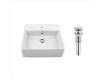 Kraus KCV-150-CH Chrome White Square Ceramic Bathroom Sink And Pop Up Drain With Overflow