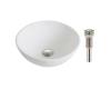 Kraus KCV-341-BN Elavo White Ceramic Small Round Vessel Bathroom Sink W/ Pu Drain Brushed Nickel Kraus KCV-341-BN Elavo White Ceramic Small Round Vessel Bathroom Sink W/ Pu Drain Brushed Nickel