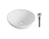 Kraus KCV-341-CH Elavo Chrome White Ceramic Small Round Vessel Bathroom Sink W/ Pu Drain Kraus KCV-341-CH Elavo Chrome White Ceramic Small Round Vessel Bathroom Sink W/ Pu Drain