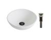 Kraus KCV-341-ORB Elavo White Ceramic Small Round Vessel Bathroom Sink W/ Pu Drain Oil Rubbed Bronze