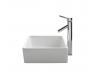 Kraus C-KCV-120-1002CH Chrome White Square Ceramic Sink And Sheven Faucet
