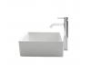 Kraus C-KCV-120-1007CH Chrome White Square Ceramic Sink And Ramus Faucet