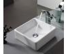 Kraus C-KCV-120-14700CH Chrome White Square Ceramic Sink And Illusio Faucet