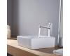 Kraus C-KCV-120-15500CH Chrome White Square Ceramic Sink And Virtus Faucet