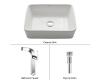 Kraus C-KCV-121-14300CH Chrome White Rectangular Ceramic Sink And Unicus Faucet