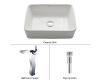 Kraus C-KCV-121-14600CH Chrome White Rectangular Ceramic Sink And Sonus Faucet Kraus C-KCV-121-14600CH Chrome White Rectangular Ceramic Sink And Sonus Faucet