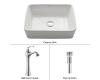 Kraus C-KCV-121-15000CH Chrome White Rectangular Ceramic Sink And Ventus Faucet