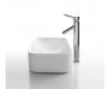 Kraus C-KCV-122-1002CH Chrome White Rectangular Ceramic Sink And Sheven Faucet