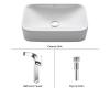 Kraus C-KCV-122-14300CH Chrome White Rectangular Ceramic Sink And Unicus Faucet