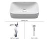 Kraus C-KCV-122-14600CH Chrome White Rectangular Ceramic Sink And Sonus Faucet