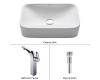 Kraus C-KCV-122-14700CH Chrome White Rectangular Ceramic Sink And Illusio Faucet