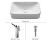 Kraus C-KCV-122-14700CH Chrome White Rectangular Ceramic Sink And Illusio Faucet Kraus C-KCV-122-14700CH Chrome White Rectangular Ceramic Sink And Illusio Faucet