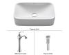 Kraus C-KCV-122-15000CH Chrome White Rectangular Ceramic Sink And Ventus Faucet