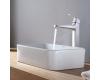 Kraus C-KCV-122-15500CH Chrome White Rectangular Ceramic Sink And Virtus Faucet