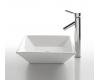 Kraus C-KCV-125-1002CH Chrome White Square Ceramic Sink And Sheven Faucet