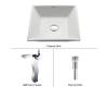 Kraus C-KCV-125-14600CH Chrome White Square Ceramic Sink And Sonus Faucet