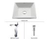 Kraus C-KCV-125-14600CH Chrome White Square Ceramic Sink And Sonus Faucet Kraus C-KCV-125-14600CH Chrome White Square Ceramic Sink And Sonus Faucet