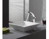 Kraus C-KCV-125-14700CH Chrome White Square Ceramic Sink And Illusio Faucet