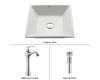 Kraus C-KCV-125-15000CH Chrome White Square Ceramic Sink And Ventus Faucet