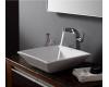 Kraus C-KCV-125-15100CH Chrome White Square Ceramic Sink And Typhon Faucet