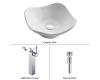 Kraus C-KCV-135-14300CH Chrome White Tulip Ceramic Sink And Unicus Faucet