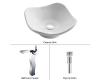 Kraus C-KCV-135-14600CH Chrome White Tulip Ceramic Sink And Sonus Faucet