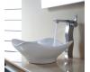 Kraus C-KCV-135-14700CH Chrome White Tulip Ceramic Sink And Illusio Faucet