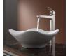 Kraus C-KCV-135-15500BN White Tulip Ceramic Sink And Virtus Faucet Brushed Nickel Kraus C-KCV-135-15500BN White Tulip Ceramic Sink And Virtus Faucet Brushed Nickel